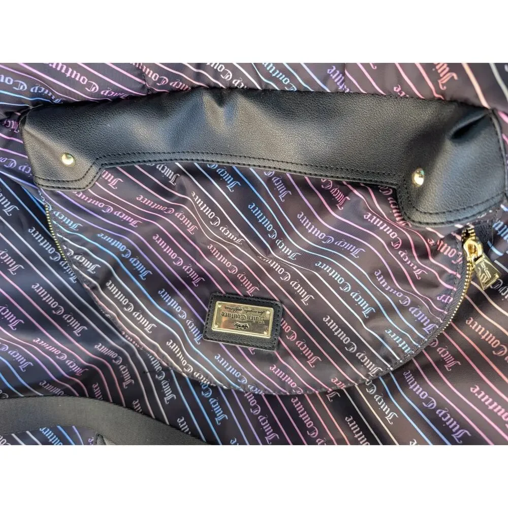 Juicy Couture XL Weekender Bag Rainbow Diagonal Stripe 